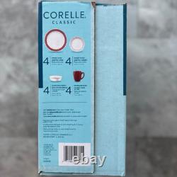 New Corelle Livingware Crimson Trellis 16-Piece Dinnerware Set 1123685