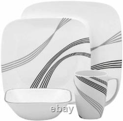 New Corelle Square Urban Arc 16-Piece Dinnerware Set, Service for 4