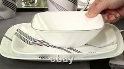 New Corelle Square Urban Arc 16-Piece Dinnerware Set, Service for 4