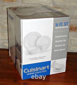 New? Cuisinart Cdp01-s4wl Marne Collection 16-piece Porcelain Dinnerware Set