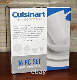 New? Cuisinart Cdp01-s4wl Marne Collection 16-piece Porcelain Dinnerware Set