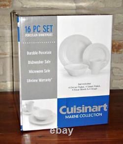 New? Cuisinart Cdp01-s4wl Marne Collection 16-piece Porcelain Dinnerware Set