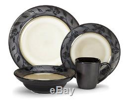 New Dinnerware Circle Plate Dishes Service Kitchen Home Dining Ware Set 16-Piece