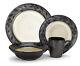 New Dinnerware Circle Plate Dishes Service Kitchen Home Dining Ware Set 16-Piece