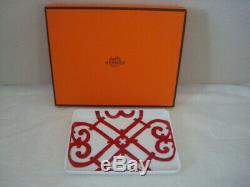 New Hermes Balcon du Guadalquivir Red Porcelain Sushi Plate Rectangular Box