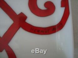 New Hermes Balcon du Guadalquivir Red Porcelain Sushi Plate Rectangular Box