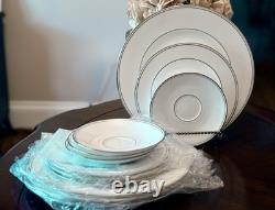 New Lenox Federal Platinum Dinnerware Bone China, FOUR-3 Piece Place Settings