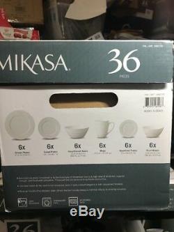 New Mikasa Trellis Bone China 36 Piece Dinnerware Set Service Set for 6 Durable
