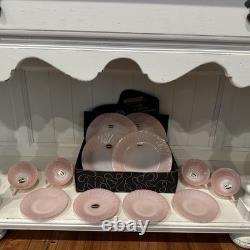New Old Stock Vintage 1950s Fire King Pink Swirl Dinnerware 12 Piece Set