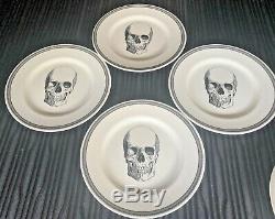 New Royal Stafford Halloween Skull 12 Pc Set Dinnerware Plates Bowls Spooky Goth