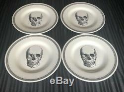 New Royal Stafford Halloween Skull 12 Pc Set Dinnerware Plates Bowls Spooky Goth