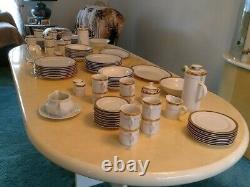 New Traditions dinnerware set, service for 16 White with gold encrusted scroll