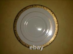 New Traditions dinnerware set, service for 16 White with gold encrusted scroll