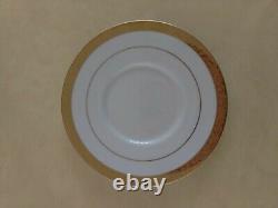 New Traditions dinnerware set, service for 16 White with gold encrusted scroll