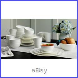 No Tax Mikasa Swirl White 36-piece Bone China Dinnerware Set