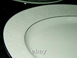 Noritake 6909 Ranier White On White 59 Pc Dinnerware Set Plates Bowls Cups +