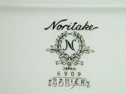 Noritake 6909 Ranier White On White 59 Pc Dinnerware Set Plates Bowls Cups +
