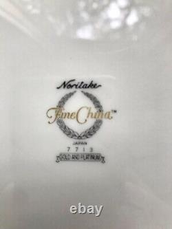Noritake 7713 GOLD & PLATINUM 76pc Dinnerware Plates Bowls Cups Dishes JAPAN