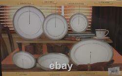 Noritake CRESTWOOD PLATINUM Fine China Dinnerware 50-Piece Set of Dishes For 8