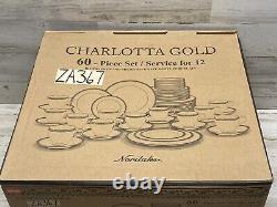Noritake Charlotta Gold 12 -5 pieces setting 60 pieces New