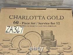 Noritake Charlotta Gold 12 -5 pieces setting 60 pieces New