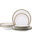 Noritake Charlotta Gold/White 12 Pc Dinnerware Set