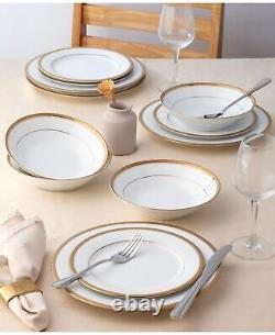 Noritake Charlotta Gold/White 12 Pc Dinnerware Set