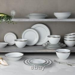 Noritake Charlotta Platinum 30-Piece Dinnerware Set, Service For 6