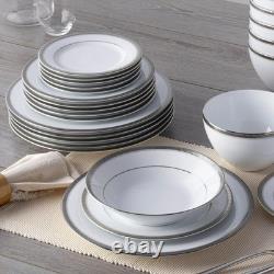 Noritake Charlotta Platinum 30-Piece Dinnerware Set, Service For 6