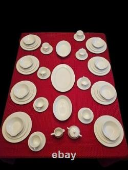 Noritake Commander White China Set 3/600 Made in Japan 8 Place Settings Mint