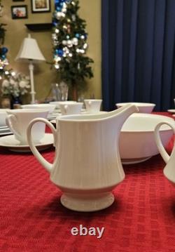 Noritake Commander White China Set 3/600 Made in Japan 8 Place Settings Mint