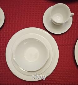 Noritake Commander White China Set 3/600 Made in Japan 8 Place Settings Mint