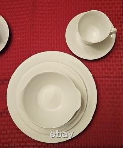 Noritake Commander White China Set 3/600 Made in Japan 8 Place Settings Mint
