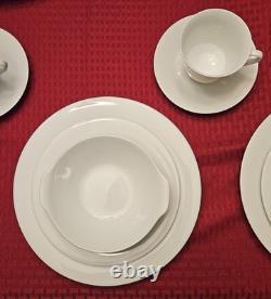 Noritake Commander White China Set 3/600 Made in Japan 8 Place Settings Mint