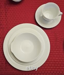 Noritake Commander White China Set 3/600 Made in Japan 8 Place Settings Mint