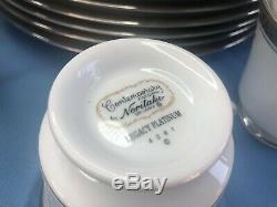 Noritake Contemporary Legacy Platinum China Dinnerware Set of 50! Mint