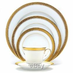 Noritake Crestwood Gold 50-piece Dinnerware Service for 8 with Serve set NEW