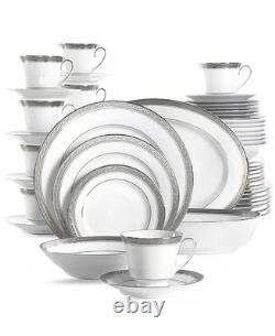 Noritake Crestwood Platinum 50-Piece Dinnerware Set Service for 8 Fine China