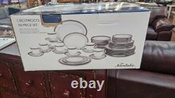 Noritake Crestwood Platinum 50-Piece Dinnerware Set Service for 8 Fine China