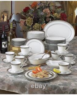 Noritake Crestwood Platinum 50-Piece Dinnerware Set Service for 8 Fine China