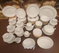 Noritake Equator L556 Dinner Ware Set for 8 with serving pcs 64 pieces