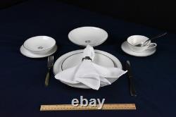 Noritake Graycliff 5861 Fine China Service for 10 Floral Platinum Trim
