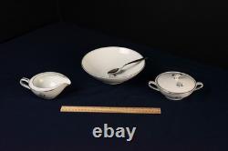 Noritake Graycliff 5861 Fine China Service for 10 Floral Platinum Trim