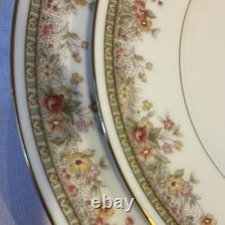 Noritake Ireland Morning Jewel 2767 Service for 10 China Set. White Pink Gold