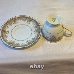 Noritake Ireland Morning Jewel 2767 Service for 10 China Set. White Pink Gold