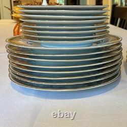 Noritake Ireland Morning Jewel 2767 Service for 10 China Set. White Pink Gold