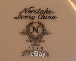 Noritake Ivory China 7570 Prelude 50 Pce Service for 8 Dinnerware Set Excellent