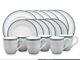 Noritake Java Graphite Swirl 18 piece Porcelain Dinnerware Set Service for 6 NEW