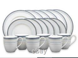 Noritake Java Graphite Swirl 18 piece Porcelain Dinnerware Set Service for 6 NEW