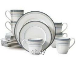 Noritake Java Graphite Swirl 18 piece Porcelain Dinnerware Set Service for 6 NEW